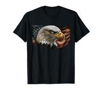 Drapeau des États-Unis avec aigle américain à tête blanche T-Shirt