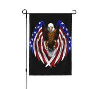 Drapeau des États-Unis avec aigle patriotique décoratif double face - Bannière de jardin, parfaite pour la décoration extérieure et intérieure, disponible en deux tailles