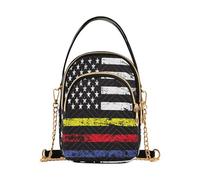 Drapeau des États-Unis avec bleu et rouge - Sac à bandoulière tendance pour femme avec poches multiples pour la fête des mères