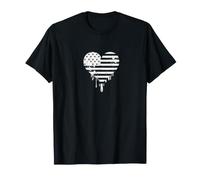 Drapeau des États-Unis Cœur Amérique Patriotique pour Femme T-Shirt