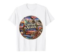 Drapeau des États-Unis d'Amérique, Rouge, Blanc, Bleu T-Shirt Graphique avec Valeur