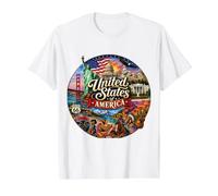 Drapeau des États-Unis d'Amérique, Rouge, Blanc, Bleu T-Shirt Graphique avec Valeur