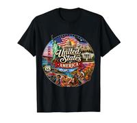 Drapeau des États-Unis d'Amérique, Rouge, Blanc, Bleu T-Shirt Graphique avec Valeur
