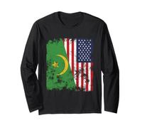 Drapeau des États-Unis de la Mauritanie 1959-2017 Vieilli - Demi américain Manche Longue