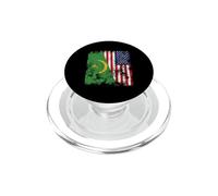 Drapeau des États-Unis de la Mauritanie 1959-2017 Vieilli - Demi américain PopSockets PopGrip pour MagSafe
