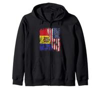 Drapeau des États-Unis de la Moldavie Vieilli - Demi américain Sweat à Capuche