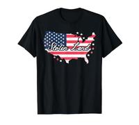 Drapeau des États-Unis de la Terre volée indigène Amérindien T-Shirt Graphique avec Valeur