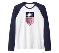 Drapeau des États-Unis de l'État de la Virginie occidentale de la montagne de baseball WV Manche Raglan