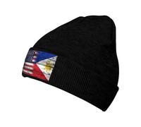 Drapeau des États-Unis, des Philippines Et De L'Amérique Femme Homme Skull Cap Épais Watch Cap Confortable Bonnets Hiver pour Cyclisme Jogging Casque Moto