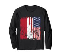 Drapeau des États-Unis d'Indonésie Vieilli - Demi américain Manche Longue