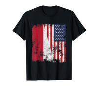 Drapeau des États-Unis d'Indonésie Vieilli - Demi américain T-Shirt