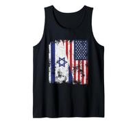 Drapeau des États-Unis d'Israël Vieilli - Demi américain Débardeur