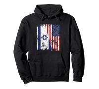 Drapeau des États-Unis d'Israël Vieilli - Demi américain Sweat à Capuche