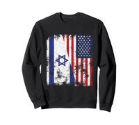 Drapeau des États-Unis d'Israël Vieilli - Demi américain Sweatshirt