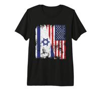 Drapeau des États-Unis d'Israël Vieilli - Demi américain T-Shirt Haut de Gamme