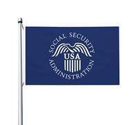 Drapeau des États-Unis Drapeaux de l'administration de la sécurité sociale 0,9 x 1,5 m Drapeau de décoration extérieure Bannière légère Drapeaux de fête à la maison Yard 3 x 5 drapeaux