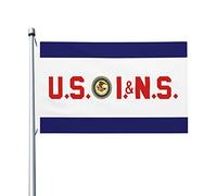 Drapeau des États-Unis Drapeaux du service d'immigration et de naturalisation 0,9 x 1,5 m Drapeau de décoration extérieure Bannière légère Drapeaux de fête à la maison Yard 3 x 5 drapeaux