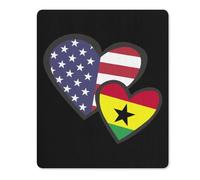 Drapeau des États-Unis Et du Ghana avec des Cœurs Entrelacés Mousepad Lavable Mouse Pad Bords Cousus Tapis De Souris pour Bureau Jeu Ordinateur 25X30Cm