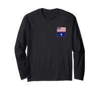 Drapeau des États-Unis et du Territoire des États-Unis de Guam Manche Longue