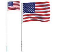 Drapeau des Etats-Unis et mât 5,55 m Aluminium, drapeau national, mât de drapeau, mât de drapeau de festival, drapeau