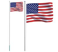 Drapeau des États-Unis et mât 6,23 m Aluminium vidaXL vidaXL