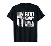 Drapeau des États-Unis « God Family Guns & Freedom » T-Shirt