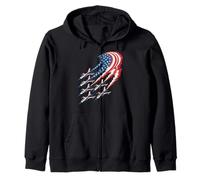 Drapeau des États-Unis Patriotique Jets Indépendance Day 4 Juillet Sweat à Capuche