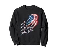 Drapeau des États-Unis Patriotique Jets Indépendance Day 4 Juillet Sweatshirt