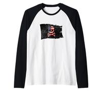 Drapeau des États-Unis Pirate crâne os croisé Drapeau américain étoiles Rayures Manche Raglan