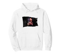 Drapeau des États-Unis Pirate crâne os croisé Drapeau américain étoiles Rayures Sweat à Capuche