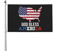 Drapeau des États-Unis « Que Dieu bénisse l'Amérique » 3 x 5 pieds, drapeaux lumineux