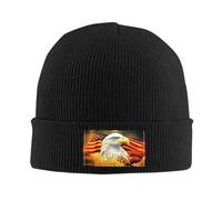 Drapeau des États-Unis Représentant Un Pygargue À Tête Blanche Unisexe Bonnets Tricoté Doux Bonnet d'hiver Chaud Hiver Chapeaux pour Patinage Ski Course