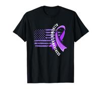 Drapeau des États-Unis - Ruban de Sensibilisation à la maladie d'Alzheimer T-Shirt