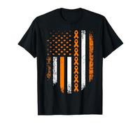 Drapeau des États-Unis - Ruban Orange pour la Sensibilisation au Cancer du Rein T-Shirt