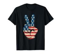 Drapeau des États-Unis Signe de Paix Jour de l'indépendance 4 Juillet T-Shirt