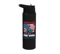 Drapeau des États-Unis « Thank You For Your Service » - Jour commémoratif des anciens combattants Stainless Steel Insulated Water Bottle