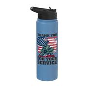 Drapeau des États-Unis « Thank You For Your Service » - Jour commémoratif des anciens combattants Stainless Steel Insulated Water Bottle