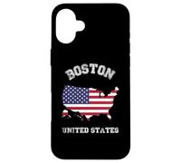 Drapeau des États-Unis Vieilli Boston Coque pour iPhone 16 Plus