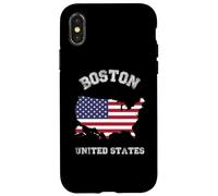 Drapeau des États-Unis Vieilli Boston Coque pour iPhone X/XS
