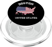 Drapeau des États-Unis Vieilli Boston PopSockets PopGrip pour MagSafe