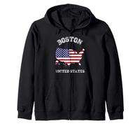 Drapeau des États-Unis Vieilli Boston Sweat à Capuche