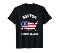 Drapeau des États-Unis Vieilli Boston T-Shirt