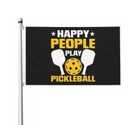 Drapeau Des Gens Heureux Jouent Au Pickleball Drapeau Paysage Couleurs Vives Personnalisés Bannière, Pour Les Défilés, Les Bureaux, D'Intérieur, 90X150Cm