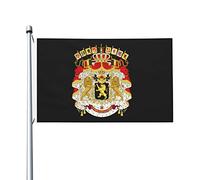 Drapeau des grandes armoiries de la Belgique 3 x 5 pieds, panneau de jardin, bannière décorative
