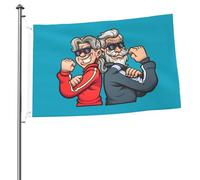 Drapeau Des Grands-Parents Très Cool Qui Plient Les Bras Drapeau Pirate Lavable Imprimé Bannière À Œillets, Pour Les Bureaux, Les Défilés, Balcon, 90X150Cm