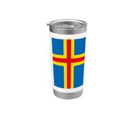 Drapeau des îles Åland Gobelet isotherme en acier inoxydable double paroi