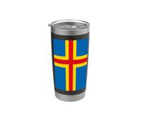 Drapeau des îles Åland Gobelet isotherme en acier inoxydable double paroi