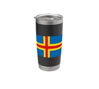 Drapeau des îles Åland Gobelet isotherme en acier inoxydable double paroi
