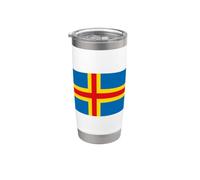 Drapeau des îles Åland Gobelet isotherme en acier inoxydable double paroi