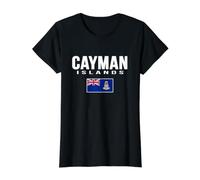 Drapeau des îles Caïmans T-Shirt Graphique avec Valeur, Femme, Noir, M
